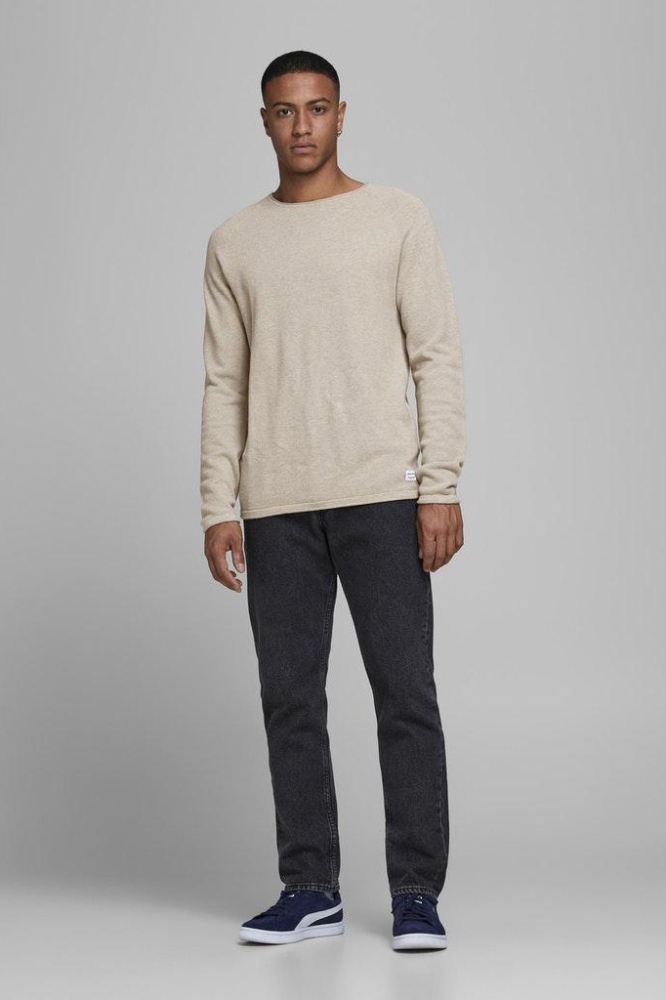 JJEHILL KNIT CREW NECK NOOS 12157321 OATMEAL/MELANGE